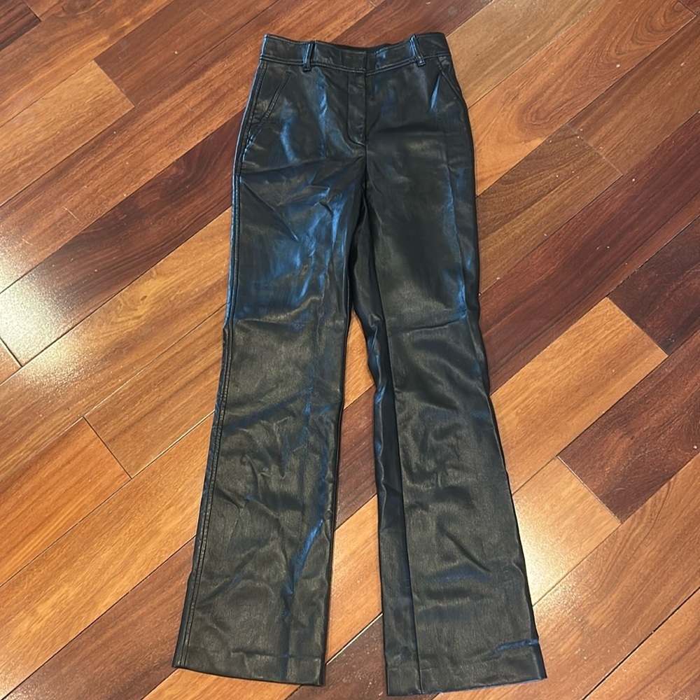 Babaton black faux leather pants size 0